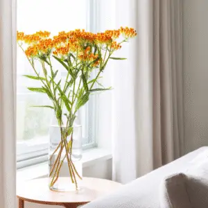 Bright orange flowers in a vase