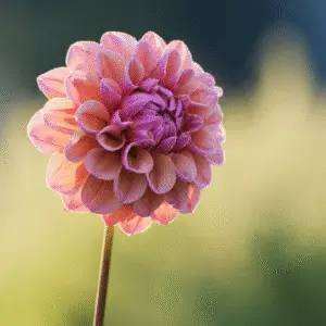 Beautiful pink dahlia flower in sunlight