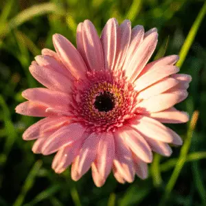 Pink gerbera daisy with dew drops
