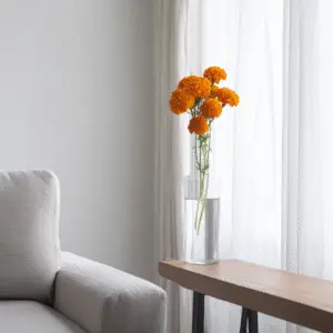 Vibrant marigolds in a vase