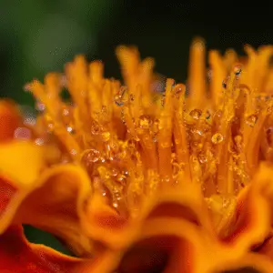 Close-up of marigold with droplets