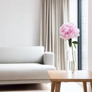 Single peony in a vase