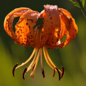 Vibrant orange lily with droplets