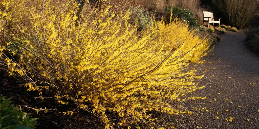 Forsythia × intermedia 'Gold Tide' ('Courtasol')