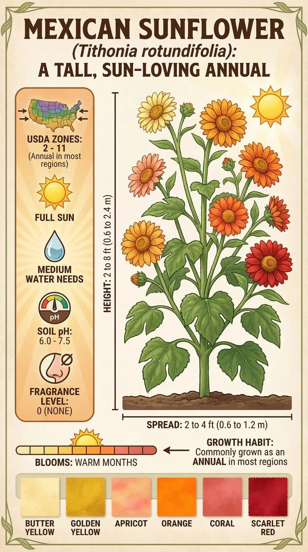 Mexican Sunflower infographic