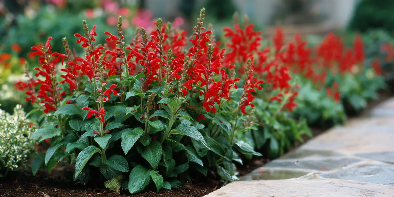 Scarlet Sage, Salvia splendens ‘Vista Red’