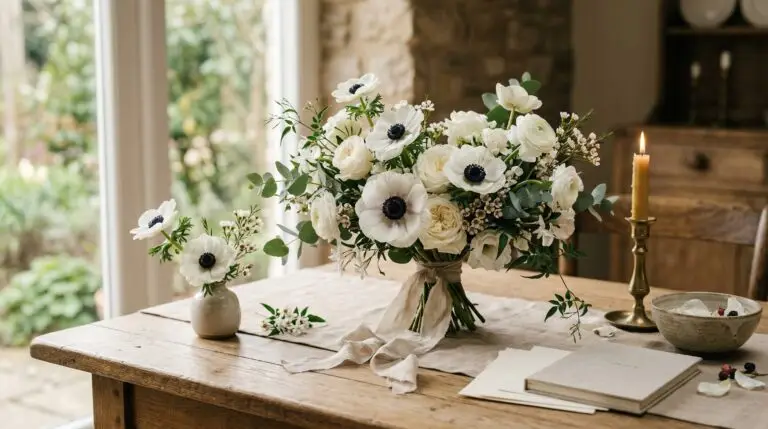 Anemone wedding bouquets that bring effortless romance to any ceremony