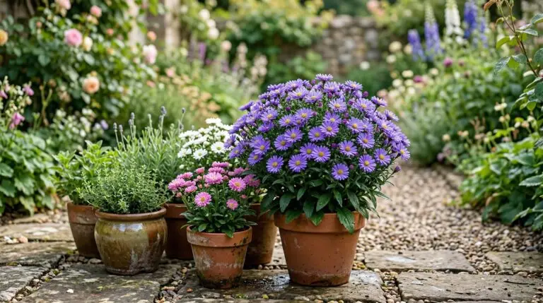 Growing asters in containers for fall color on porches and patios