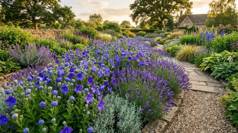 Designing a blue and purple perennial garden with balloon flowers as the star