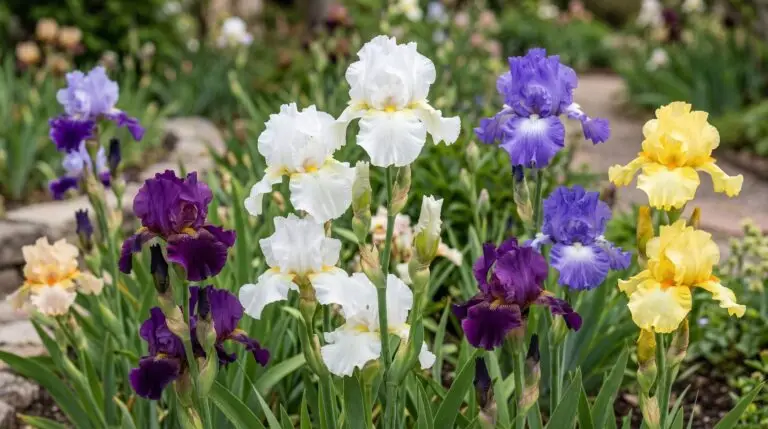 Reblooming bearded iris varieties that flower twice in a single growing season