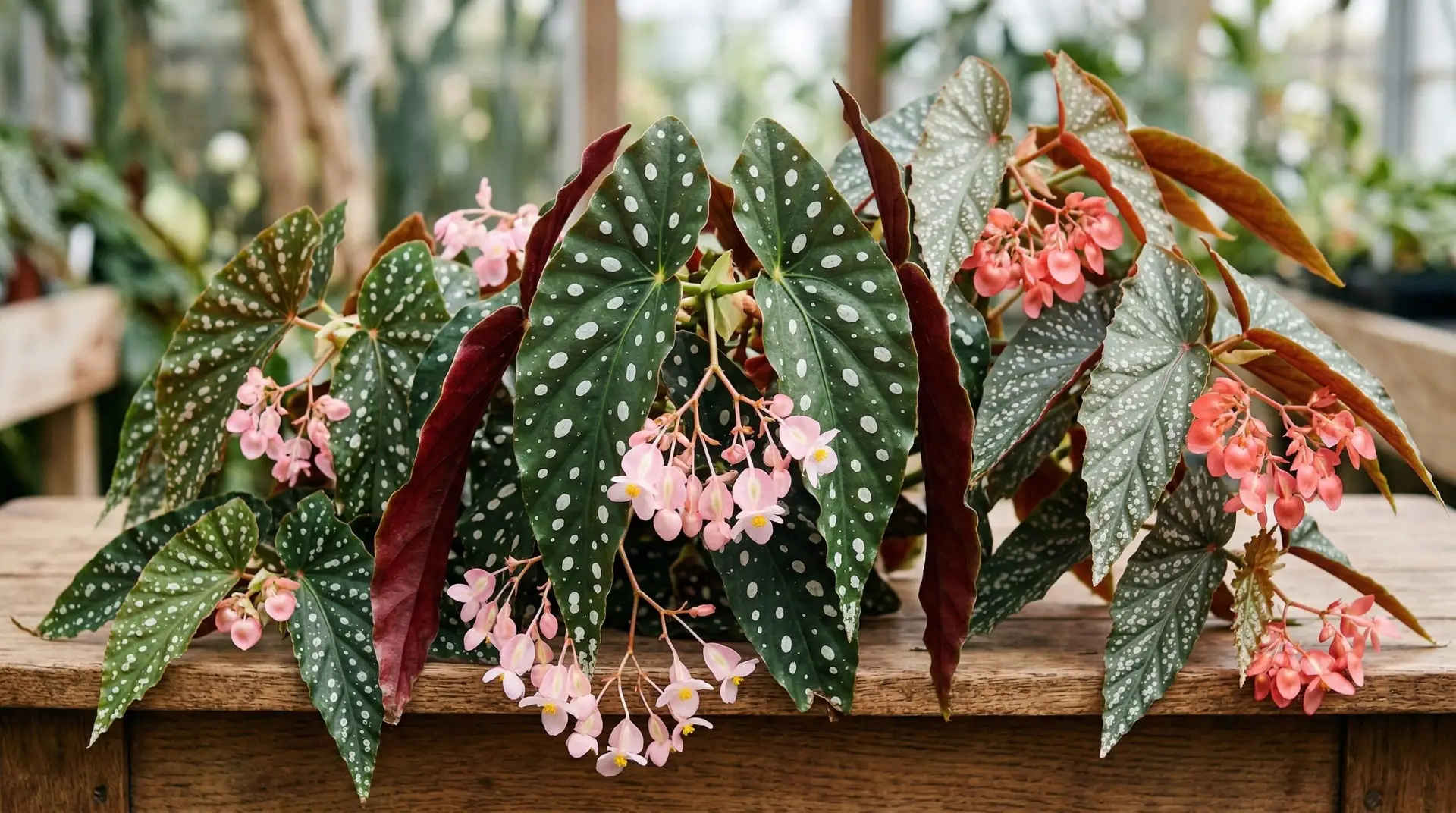 Begonia - Angel wing begonias as statement houseplants with polka dot leaves and hanging clusters
