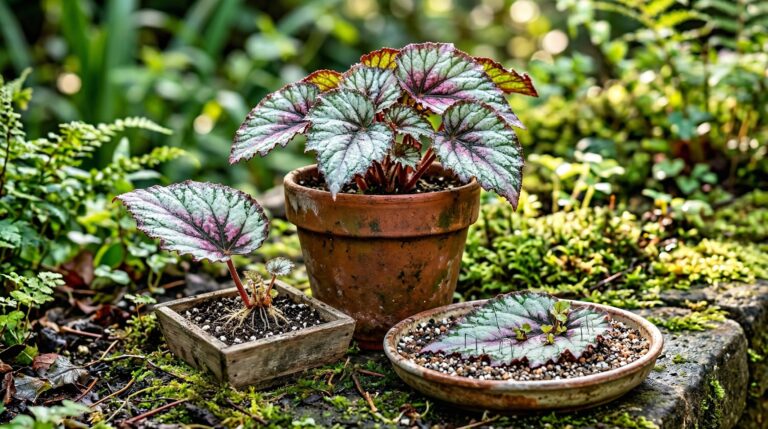 How to propagate begonias from leaf cuttings and stem cuttings step by step