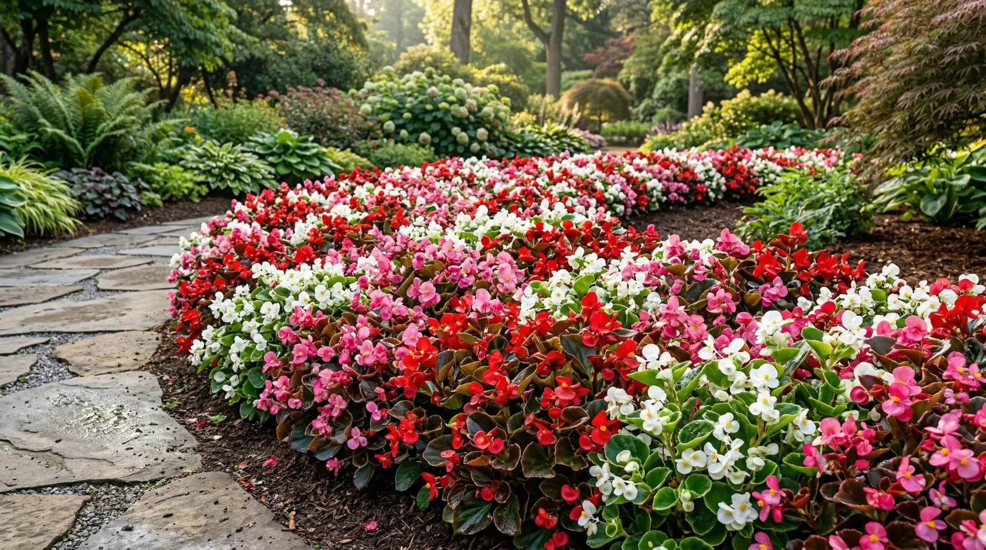 Begonia - Wax begonias as low maintenance bedding plants that bloom from spring to frost