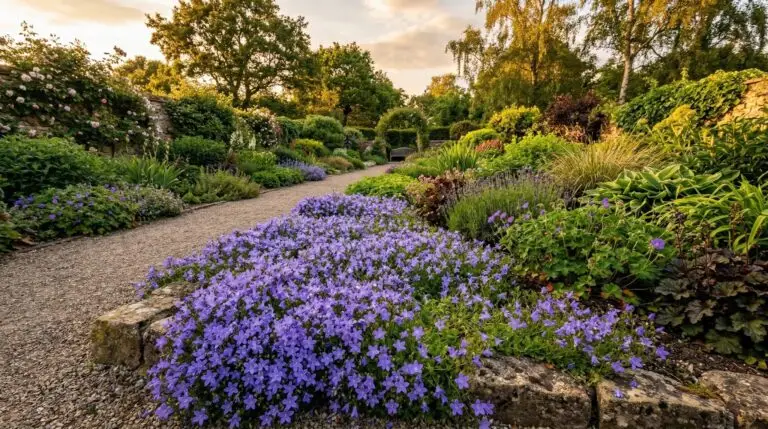 Bellflower ground covers that spread beautifully between stepping stones and rock walls