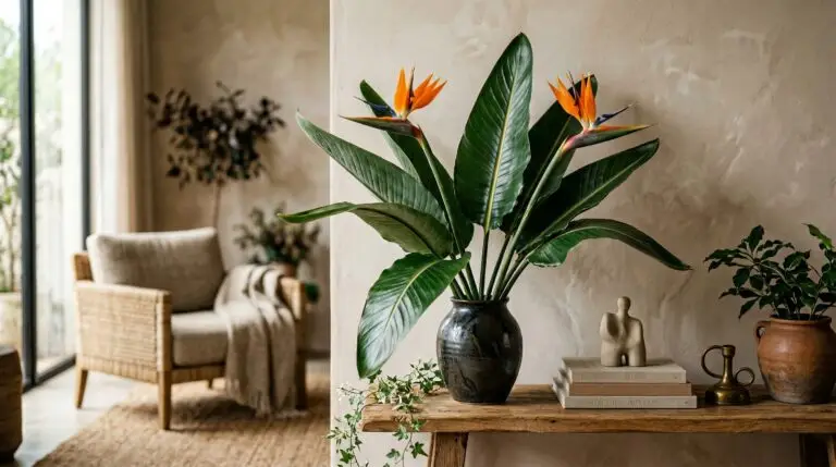 Bird of paradise in modern interior design as a living sculptural statement