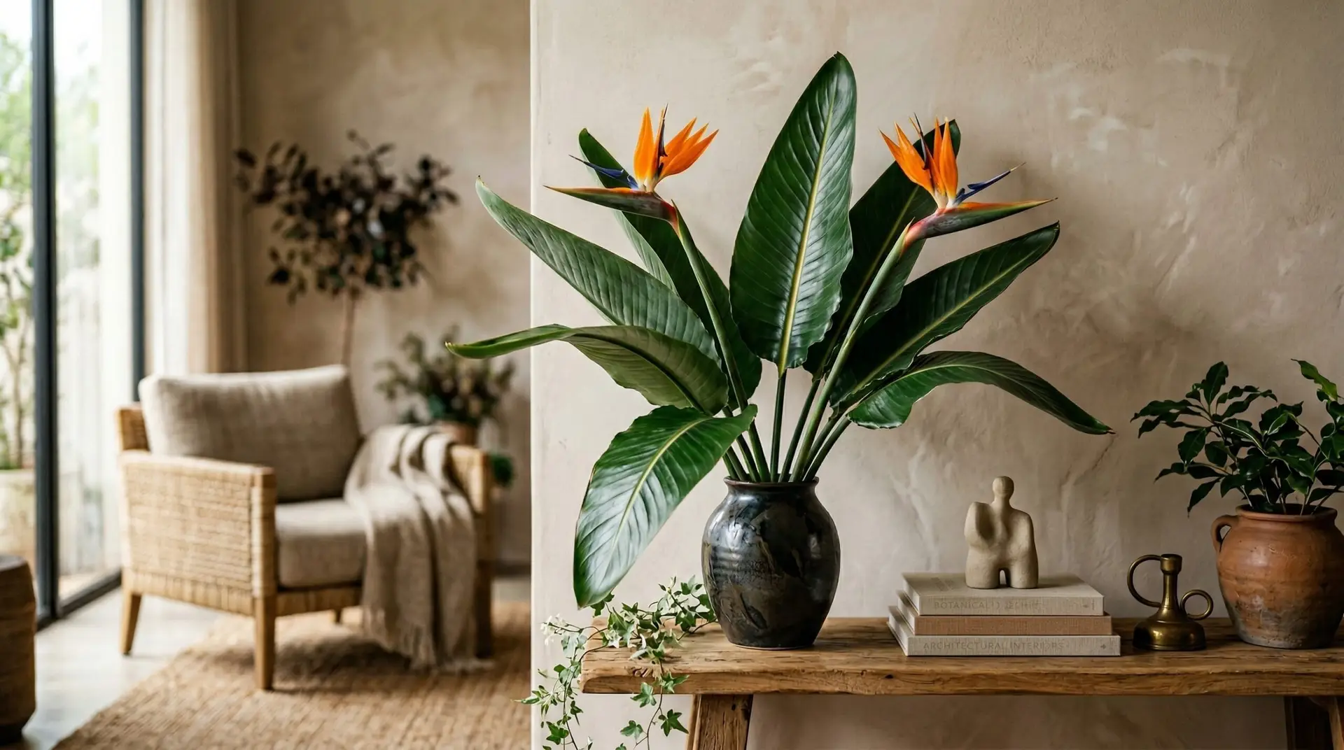Bird of Paradise - Bird of paradise in modern interior design as a living sculptural statement
