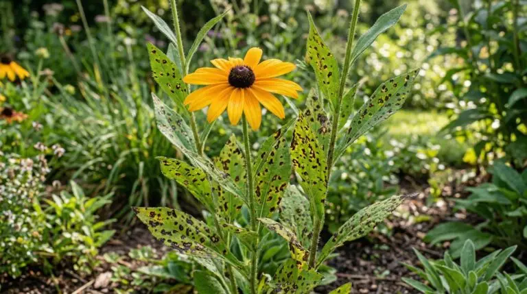 Black eyed Susan problems including leaf spot and aphids and organic solutions