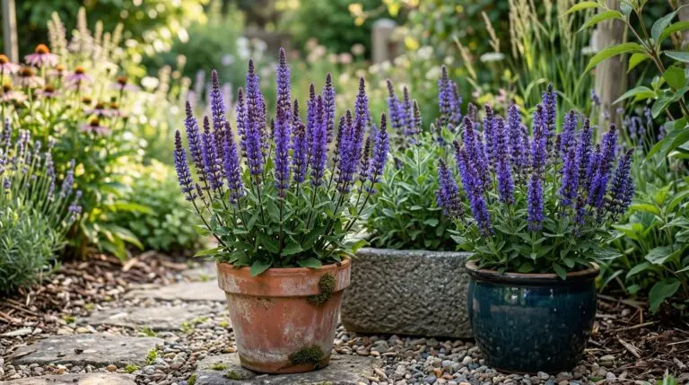 How to grow blue salvia in containers for a burst of color on sunny patios