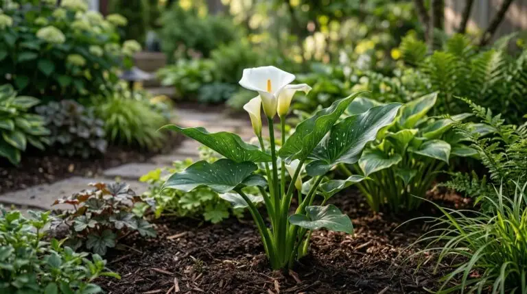 Growing calla lilies outdoors in garden beds as a summer focal point