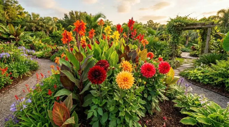 Canna and dahlia combinations for a bold late-summer garden border