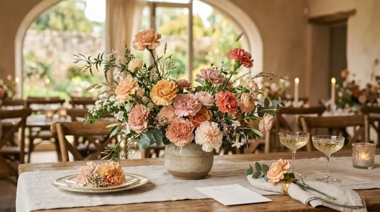 Carnation wedding bouquets making a comeback with modern elegant designs