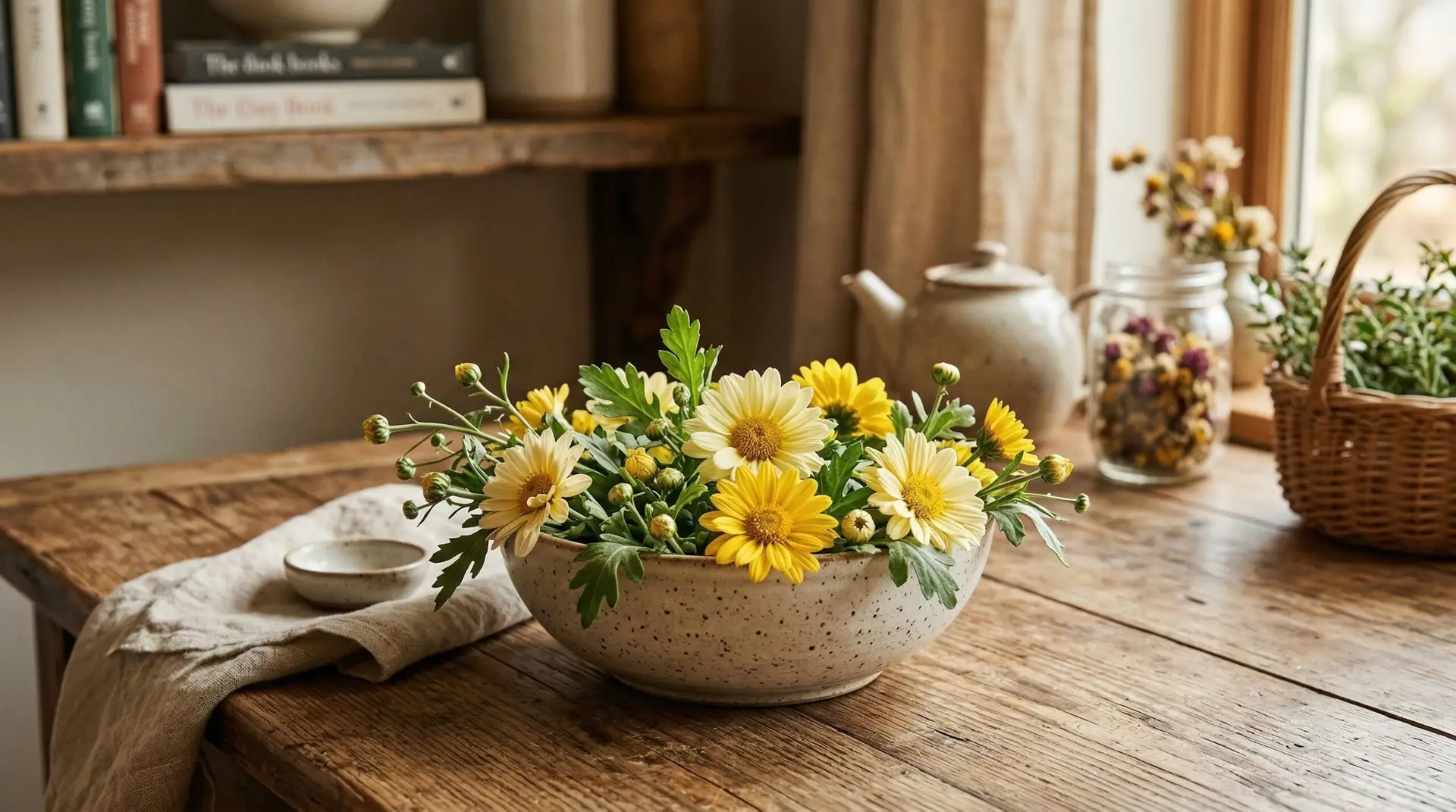 Chrysanthemum - Chrysanthemum tea and edible flowers from garden to cup and kitchen