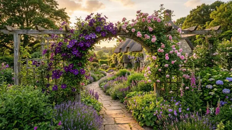 How to grow clematis and roses together on the same trellis for a stunning combination