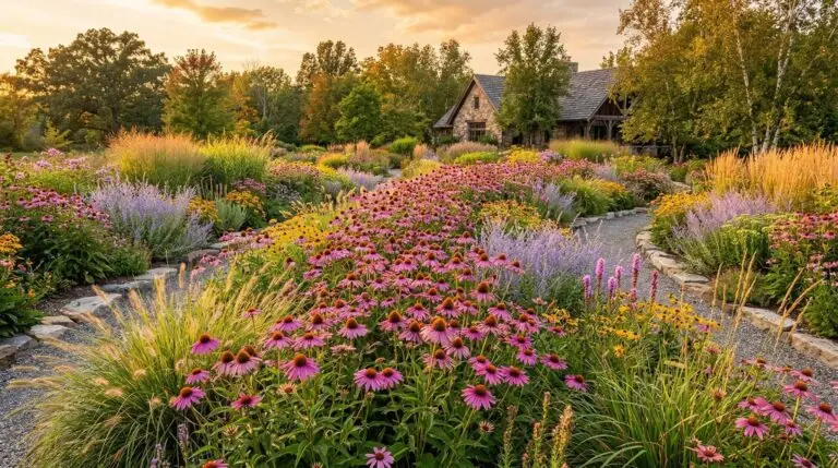 Coneflower and ornamental grass combinations for a modern prairie garden design