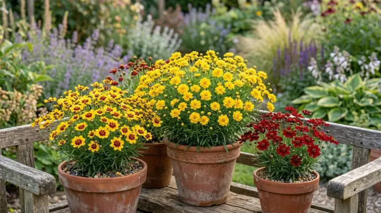 Coreopsis in containers and window boxes for sunny spots that need easy color