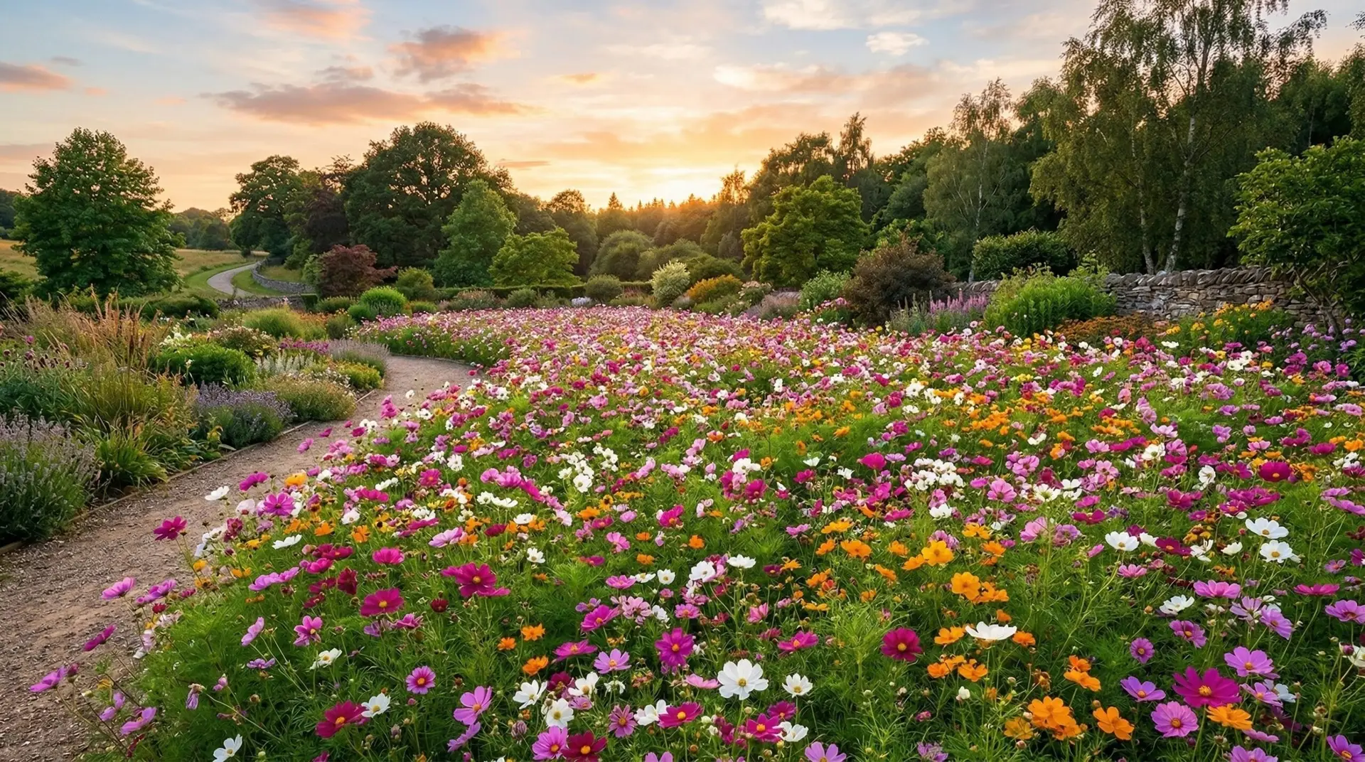 Cosmos - Creating a cosmos flower field effect in your backyard for photogenic garden magic