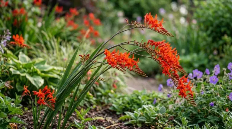 Crocosmia as dramatic cut flowers for fiery summer floral arrangements