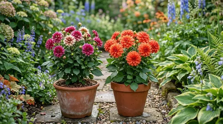 Growing dahlias in containers for a patio flower show from midsummer to frost