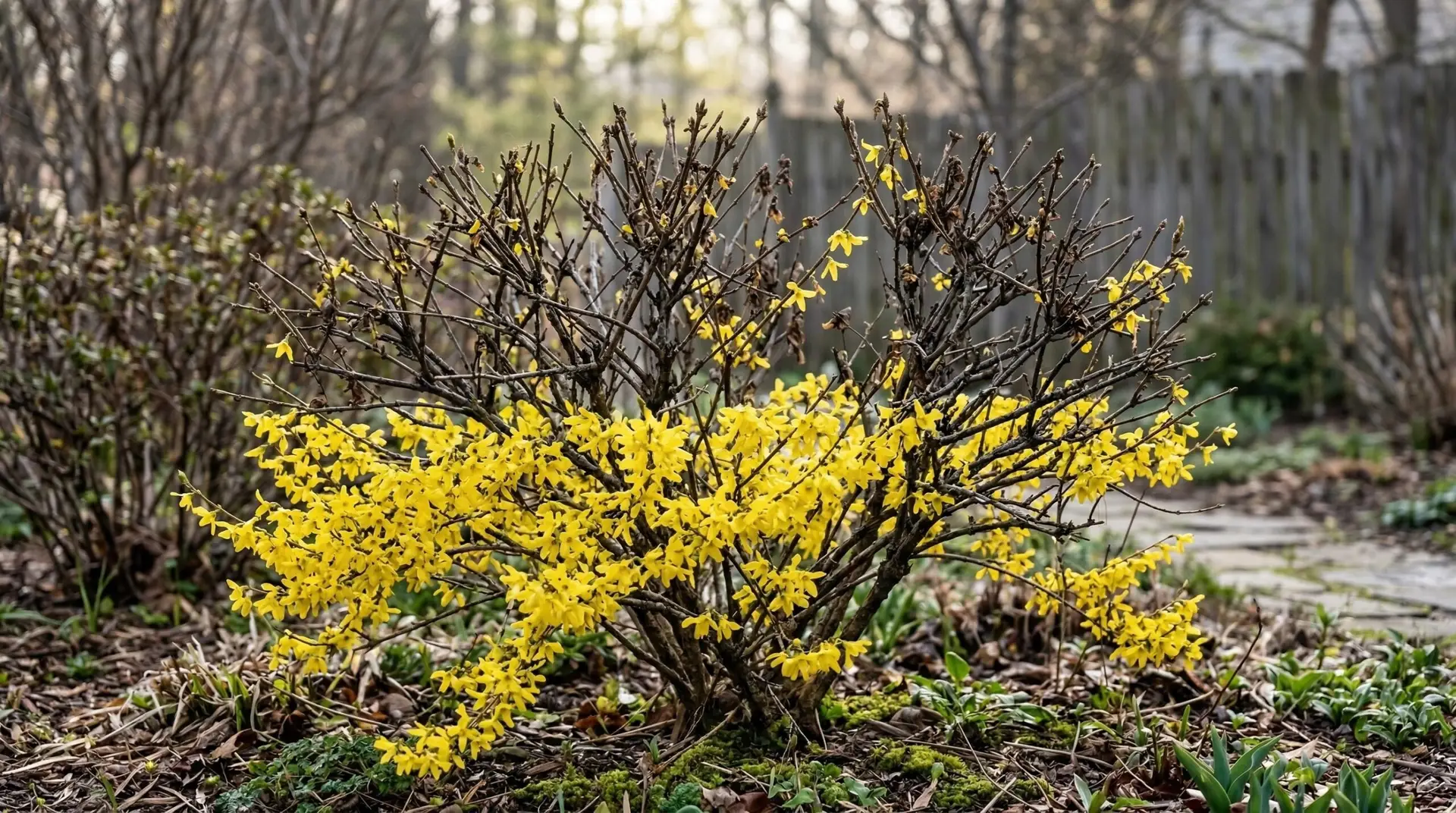 Forsythia - Why your forsythia blooms only on the bottom and how to fix bare leggy branches