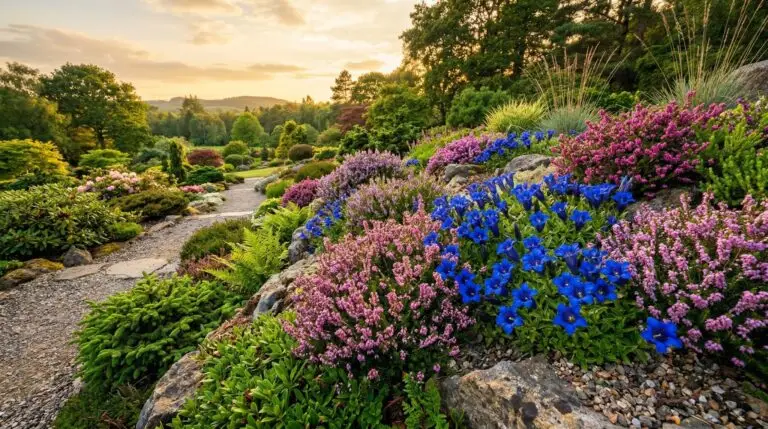 Companion plants for gentians in acid soil gardens and alpine settings