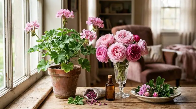 Growing scented pelargoniums for fragrant leaves that smell like roses and lemons