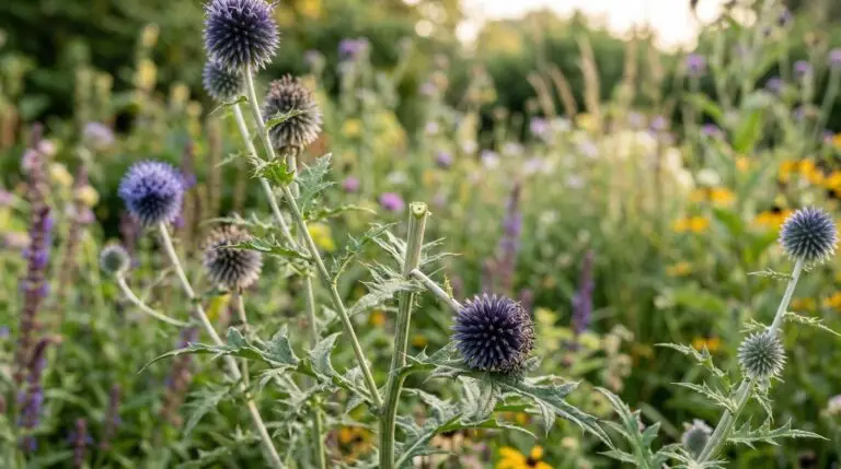How to control globe thistle self-seeding and prevent unwanted spread in borders