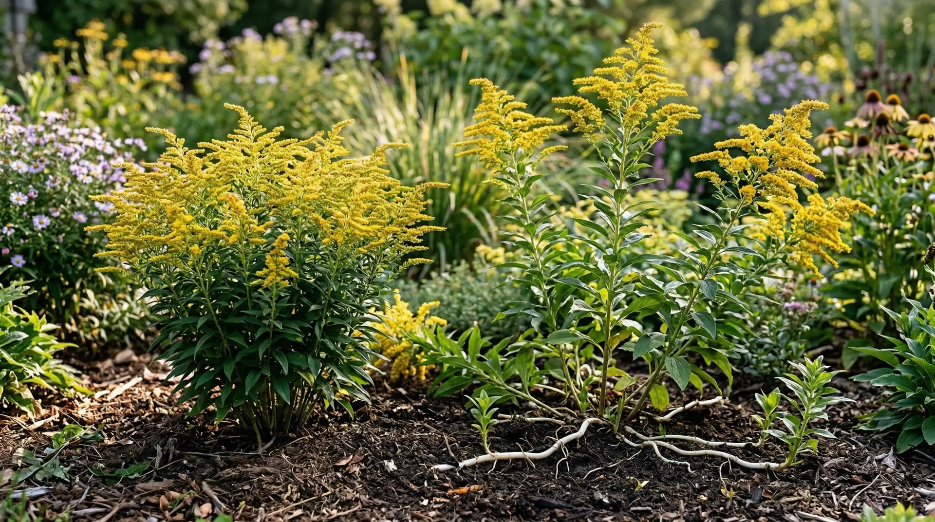 Goldenrod - How to keep goldenrod from spreading aggressively in cultivated garden beds