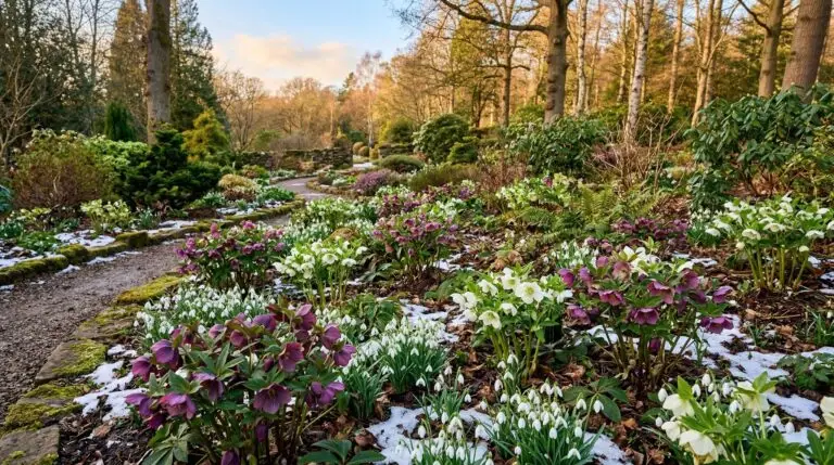 Hellebore companion plants for a shade garden that has color from January to May