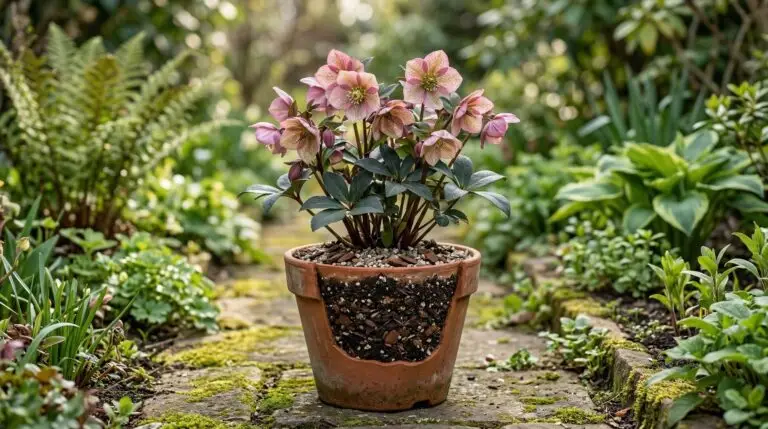 Hellebores in containers for winter interest on patios and doorsteps