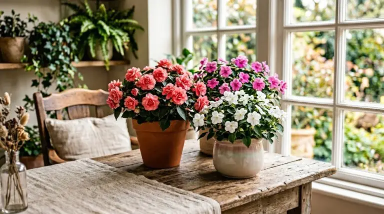 Double impatiens that look like tiny roses for an unexpected twist in shade gardens