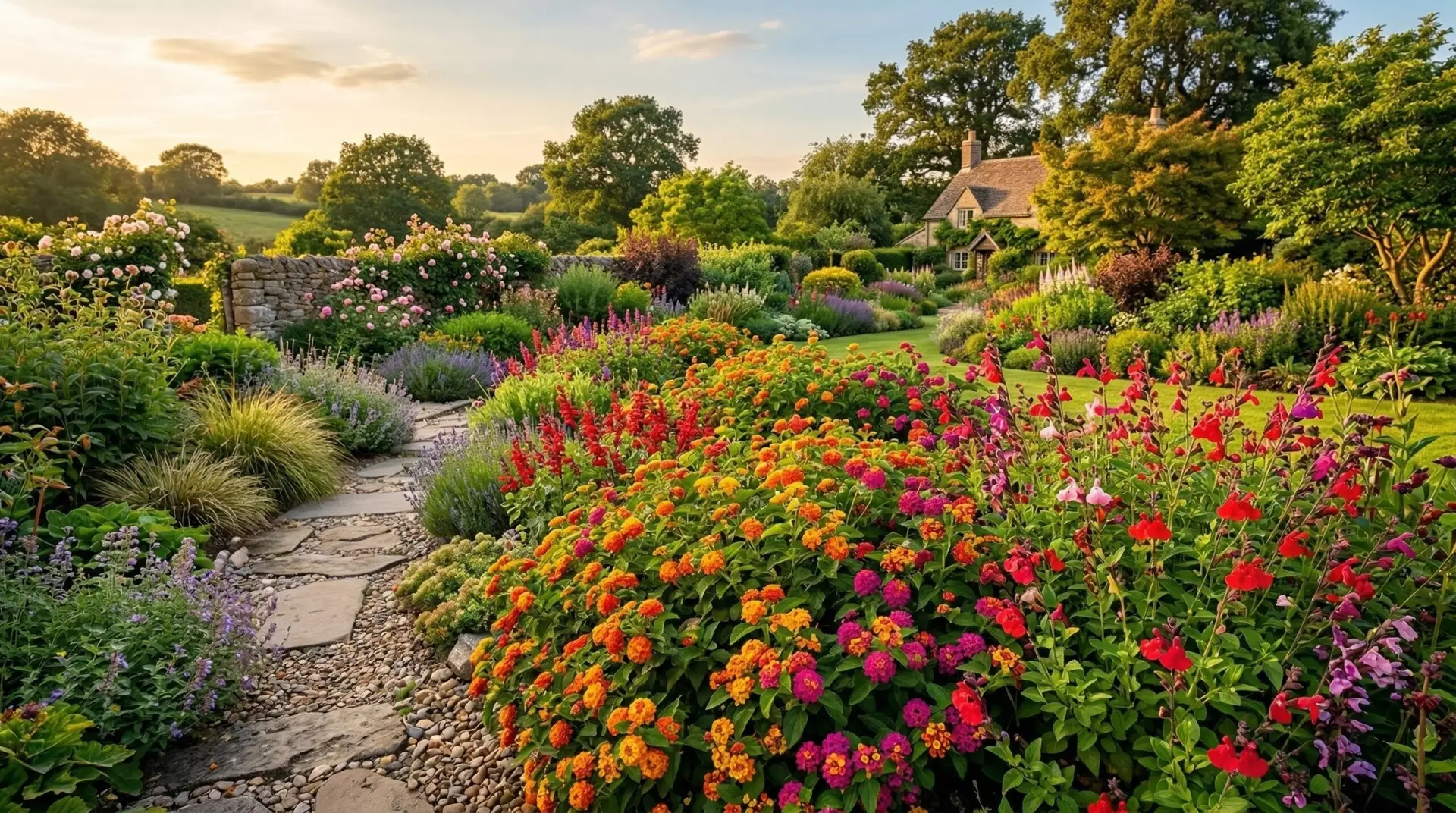 Lantana - Companion plants for lantana in hot sunny borders and Mediterranean-style gardens