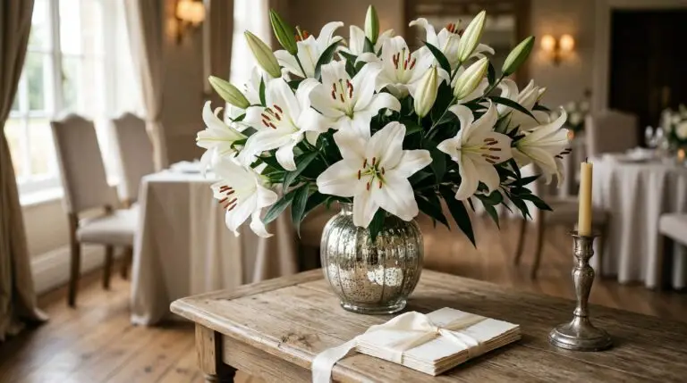 Lilies in wedding flowers and the timeless elegance of white Casablanca arrangements