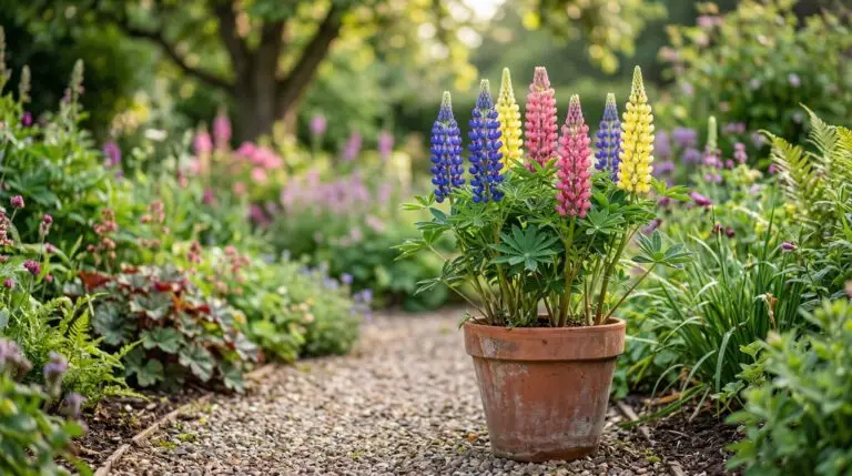 Growing lupines in containers for a vertical flower show on patios and doorsteps