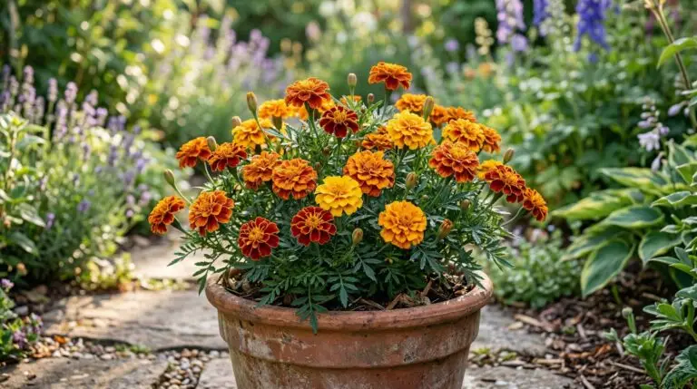 Marigolds in containers and window boxes for instant summer curb appeal
