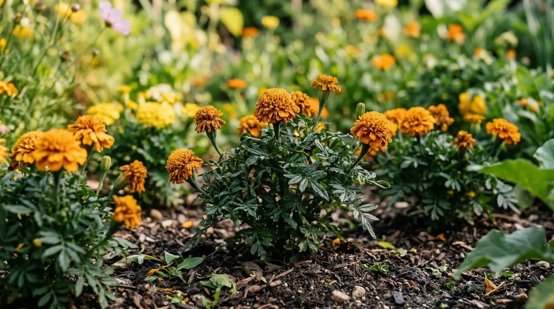 Marigold - Why marigolds stop blooming in midsummer heat and how to get them flowering again