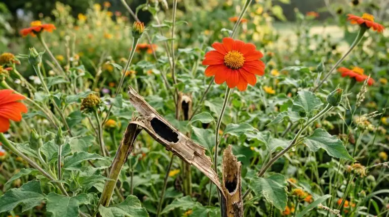 How to keep Mexican sunflowers from flopping over when they get tall and top-heavy