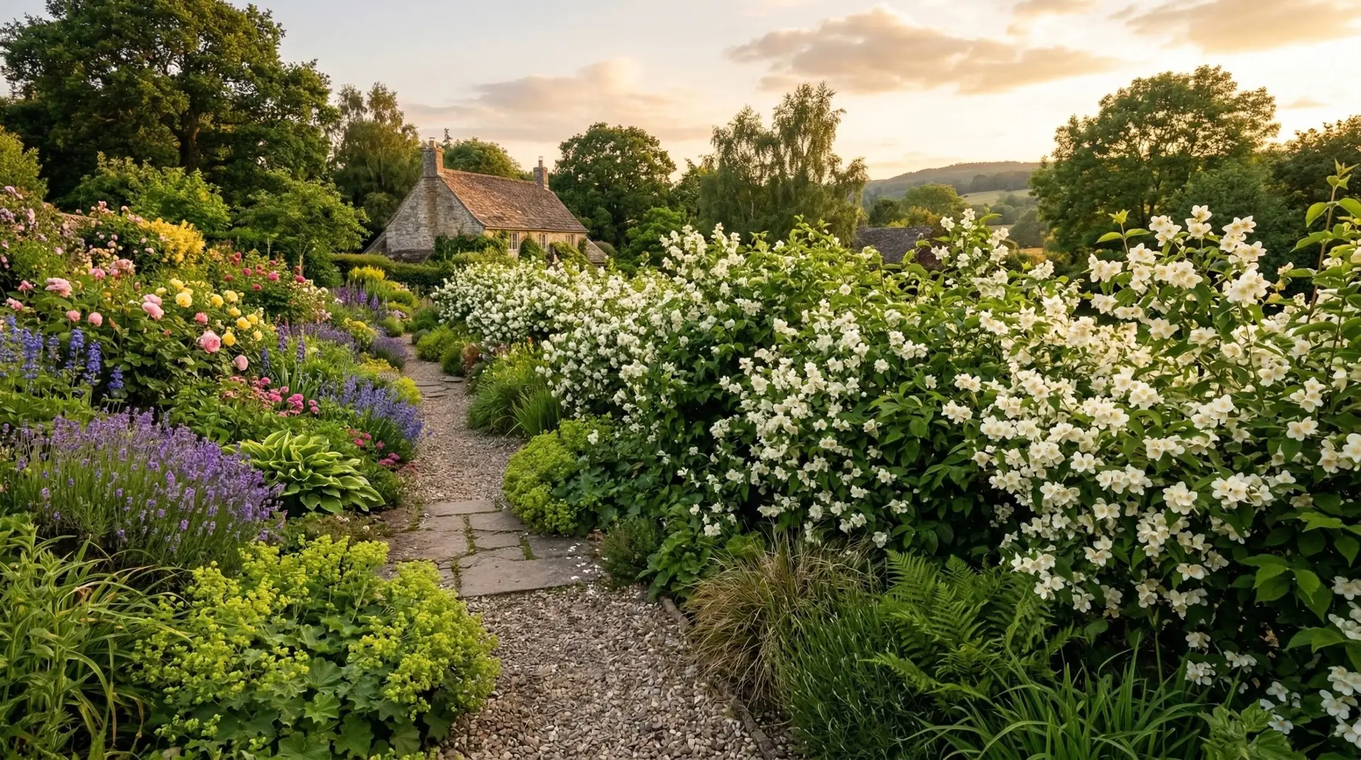 Mock Orange - Mock orange as a fragrant hedge that fills the neighborhood with perfume in June