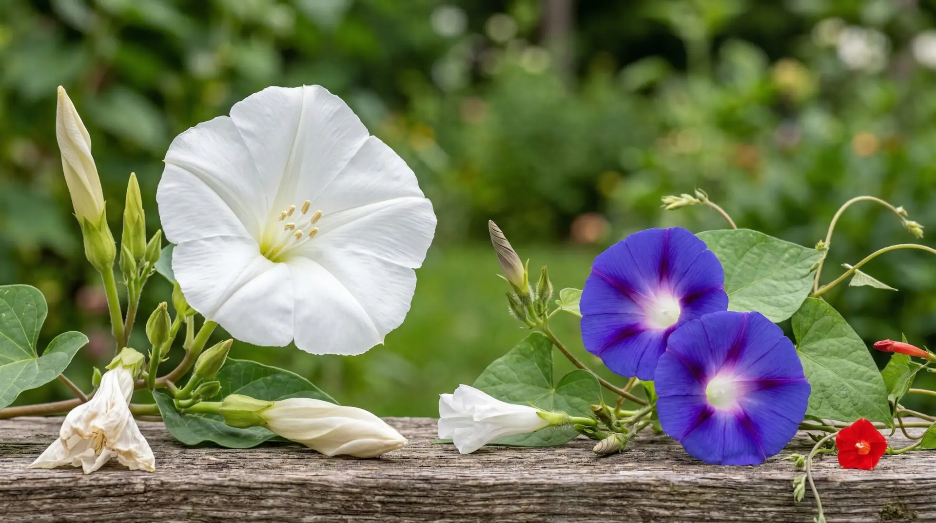 Moonflower - Moonflowers versus morning glories and growing both for day and night garden beauty
