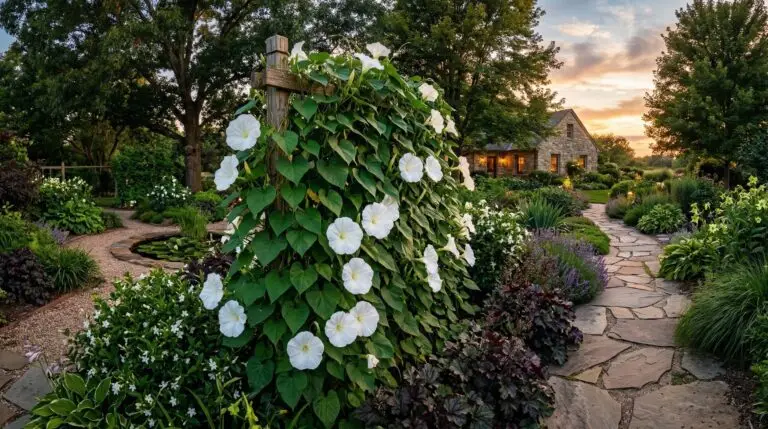 Creating a moonlight garden with moonflowers and other white flowers that glow after dark