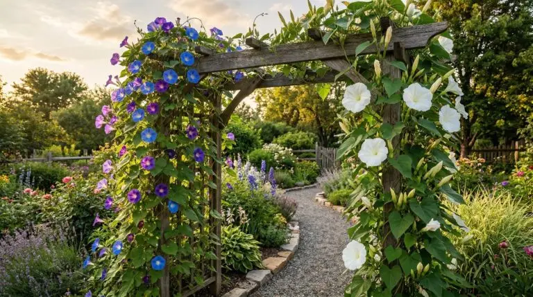 Companion plants for morning glories that create a colorful summer vine garden